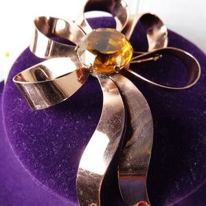 VTG Sterling Silver Rose Gold Plate Flower pin